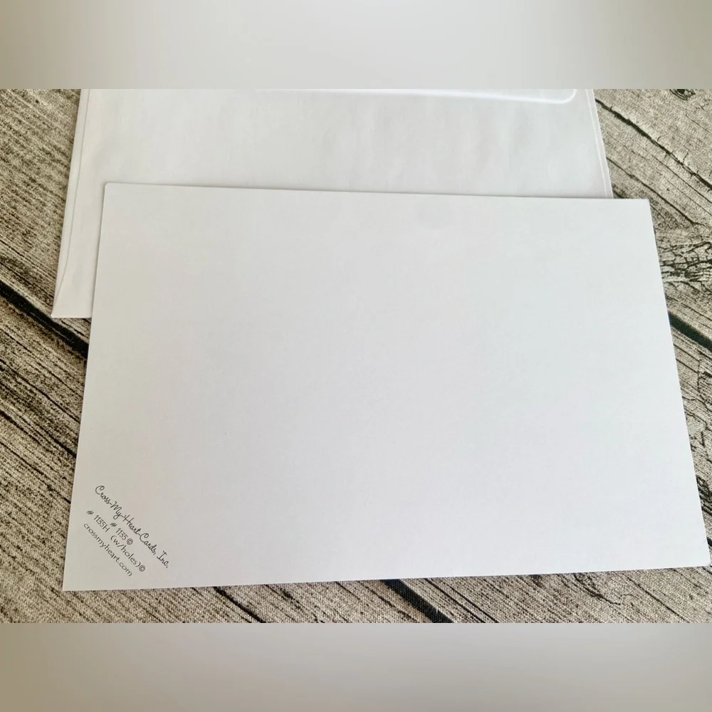 NEW. Pack of 10 large flat printable invitations/cards + 10 envelopes.